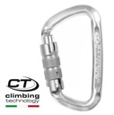 Triplexová karabína Climbing Technology – D-shape CF TG (strieborná)