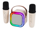 PRENOSNÝ BLUETOOTH REPRODUKTOR KARAOKE RGB 2 MIKROFÓNY USB SD MINI KONEKTOR