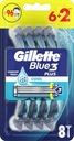 Jednorazový holiaci strojček GILLETTE Blue3 PLUS Cool 6+2 kusy