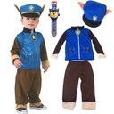 KOSTÝM Tlapkovej PATROLKY PRE CHLAPCA VYTVORENÝ OUTFIT CHASE + 3D HODINKY S 98-110