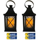 Sviečková Lucerna LED lampa na hrobový cintorín 21,5 cm 2ks na batérie ZDARMA