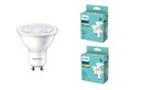 6x GU10 PHILIPS LED žiarovka 4,7W = 50W teplá farba 2700K; 380 lumenov 36°