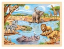 Drevené veľké puzzle pre deti Afrika Ako darček