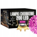 LAMPY NA VIANOČNÝ STROMČEK 200 LED VIANOČNÉ RUŽOVÉ VONKAJŠIE VNÚTORNÉ