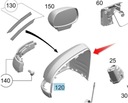 MERCEDES C W205 Zrkadlové puzdro na maľovanie L