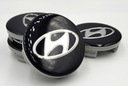 Krytky na ráfiky HYUNDAI, kryty na ráfiky, kryty na kolesá, 60 mm, 4 ks, ČIERNA