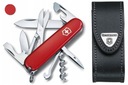 Victorinox 1.3703, vreckový nôž Climber + kožené puzdro 4.0520.3, 91 mm