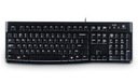 Čierna káblová tichá klávesnica Logitech K120