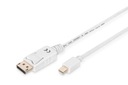 Kábel DIGITUS DP/M-DPmini/M DisplayPort, 1.1a biely