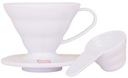 Prekvapkávač kávy Hario Drip V60-01, biely plast