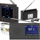 Kuchynské rádio prenosné stavebné rádio FM batériové USB hodiny LCD budík