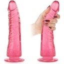 GÉLOVÉ DILDO DLHÝ PENIS NA MIERU 21 cm S PRÍSAVKOU