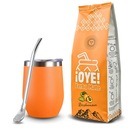 Yerba Mate OYE broskyňová súprava 400g, Termico Orange, Bombilla Rosario