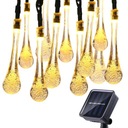 SOLÁRNE ZÁHRADNÉ LAMPY DROPS 30LED - TEPLÉ BIELE