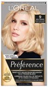 Permanentná farba na vlasy Loreal Preference 9 Hollywood Very Light Blonde