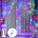 Záclonové girlandy cencúle 300 LED 3mx3m + USB + diaľkové ovládanie