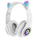 Bluetooth 5.0 FM slúchadlá skladacie LED CAT EARS