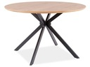 ASTER okrúhly stôl 120x120 dub/čierna podkrovie SIGNAL