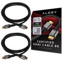 KÁBEL x2 HDMI 2.1 ALOGY KÁBEL 8K 60HZ 48GBPS 2M