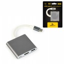 Adaptér prevodníka USB-C na HDMI (F), 3v1, čierny