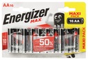 AAA BATÉRIE ENERGIZER ALKALICKÝ VÝKON 16 KS.