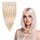 CLIP IN vlasy 100% prírodné predlžovanie 43cm 3 pásky 60g #strieborná studená blond