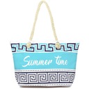 Veľká svetlomodrá letná plážová taška