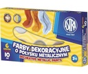 Metalické farby na plagáty 6 farieb Astra 10 ml Veľmi účinné, intenzívne