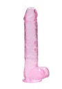 Dildo 23 cm Realistické dildo s loptičkami - ružové