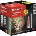 FISCHER KOLÍKY KOLÍK SO SKRUTKOVOU DUOPOWER 6x30 S 50ks AKCIA 20% VIAC