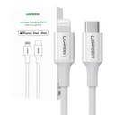 UGREEN STRONG LIGHTNING KÁBEL PRE USB-C PD 20W 3A IPHONE MFI 0,25M