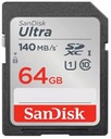 SANDISK ULTRA SD SDXC KARTA 64 GB 140 MB/s UHS-I C10