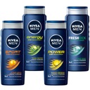 NIVEA MEN 3v1 Pánsky sprchový gél - Súprava na telo + vlasy 500ml x4