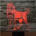 3D NOČNÁ LAMPA HUSKY DOG DARČEK NA DIAĽKOVÉ OVLÁDANIE