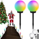 2 ks VIANOČNÉ SOLÁRNE ZÁHRADNÉ SVETLÁ GUĽOVÉ RGB LED LAMPA SENZOR ZAPÁJANIE