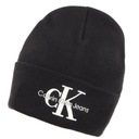 Čierna čiapka Calvin Klein Monologo Embro Beanie