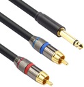 KÁBEL 2X VEĽKÝ JACK 6,3 MM STEREO 2X CINCH RCA 3M