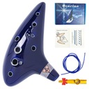 Ocarina ZELDA námornícka modrá originálna ocarina flauta 12 otvorov + úchytky + kazoo