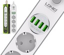 LDNIO SE4432 predlžovací kábel 4 VÝSTUPY 4 USB