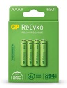 GP ReCyko AAA batérie 650mAh 4 ks.