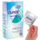 Kondómy Durex Invisible CLOSE FIT tenké, úzke, 10 ks nasadené