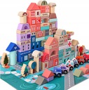 Drevené bloky City XXL triedič Puzzle podložka