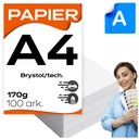 Technický papier, hrubá biela doska Bristol, 170g, A4, 100 listov.