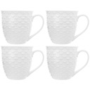 4x Veľká súprava hrnčekov na kávu BIELY MUGS na čaj