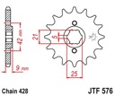 JT PREDNÉ OZNAČENIE 576 18 YAMAHA XT 350 '85-00' (57618JT) (REŤAZ 428) (-1)