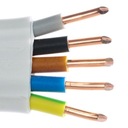 YDYp medený prúdový kábel 5x2,5mm 750V 5m.