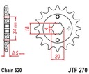 JT PREDNÉ OZNAČENIE 2046 15 HONDA CA 125 '95-01', CB/CBX/CM/CMX 250 '83-16