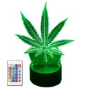 Stolná nočná lampa 3D LED farebné diaľkové ovládanie Marihuana Ganja R1 + DIAĽKOVÉ