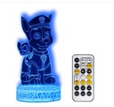 NOČNÁ LAMPA PAW CHASE 3D LED + DIAĽKOVÉ