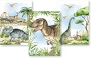 Sada 3 ks plagátov A4 Dinosaury T-REX